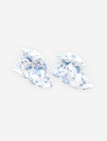 Atelier Babbi Blue Baby Booties - Toile De Jouy