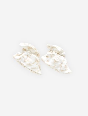 Atelier Babbi Beige Baby Booties - Toile De Jouy