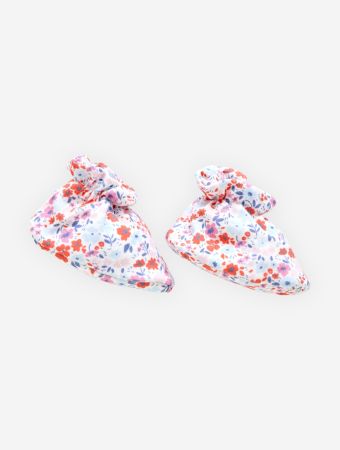 Atelier Babbi Red Baby Booties - Tiny Flowers