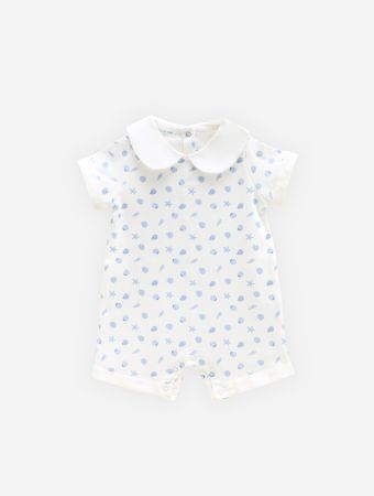 Atelier Babbi Blue Baby Romper - Sea Shells