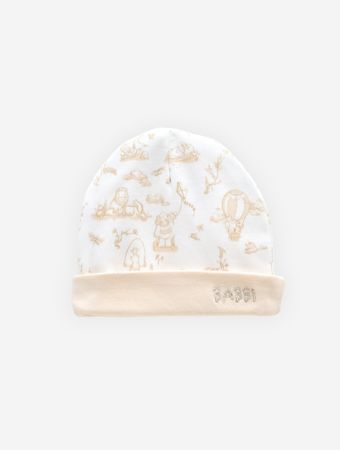 Atelier Babbi Beige Baby Hat - Toile De Jouy