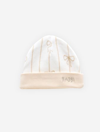 Atelier Babbi Beige Baby Hat - Ribbon