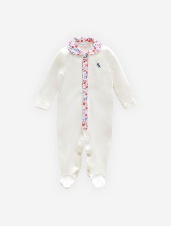 Atelier Babbi Red Baby Jumpsuit - Tiny Flowers