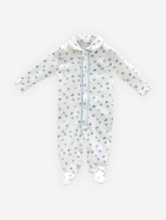 Atelier Babbi Blue Baby Jumpsuit - Sea Shells