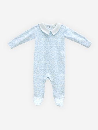 Atelier Babbi Blue Baby Jumpsuit - Ikat