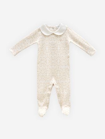 Atelier Babbi Beige Baby Jumpsuit - Ikat