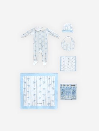 Atelier Babbi Blue Newborn 5 Piece Set - Ribbon
