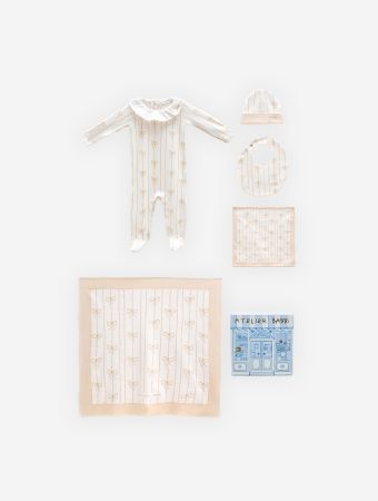 Atelier Babbi Beige Newborn 5 Piece Set - Ribbon