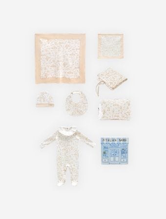 Atelier Babbi Beige Newborn 7 Piece Set - Toile De Jouy