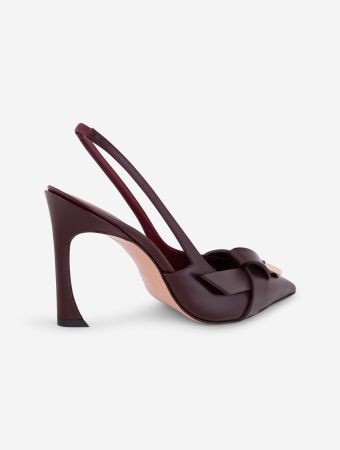 Piferi Burgundy Gold Tighter 85 Sling Heels