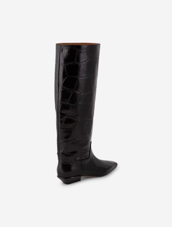 Paris Texas Black Maxi Embossed Croco 25 Bettina Boots