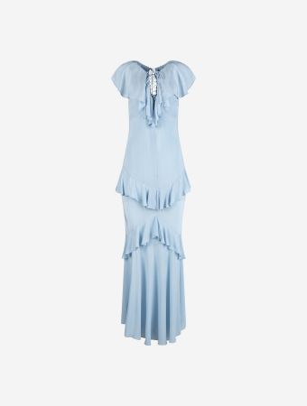 De La Vali Steel Blue Sphinx Maxi Dress