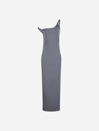 Good American Carbon Twist Shoulder Maxi Dress