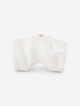 Cult Gaia White Scrunch Clutch