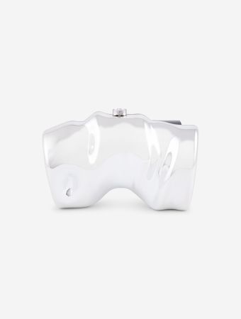 Cult Gaia Shiny Silver Scrunch Clutch