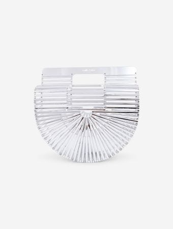 Cult Gaia Shiny Silver Gaias Ark Mini Top Handle