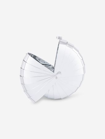 Cult Gaia Shiny Silver Sirena Clutch