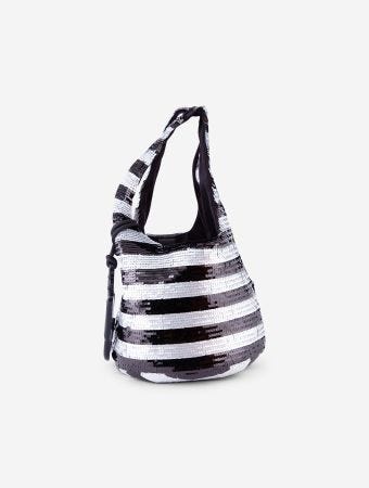 JW Anderson Black Silver Mini Sequin Shopper