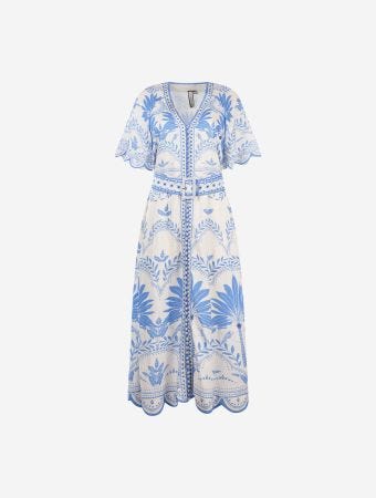 Scarlett Poppies Vista Blue Palm Springs Midi Dress
