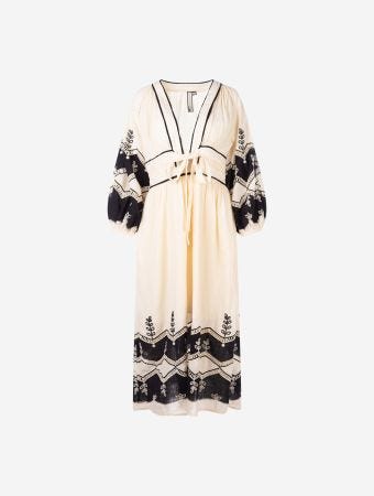 Scarlett Poppies Onyx Black Anais Midi Dress