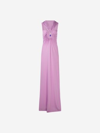 Christopher Esber Pink Tourmaline Helix Crystal Stone Maxi Dress