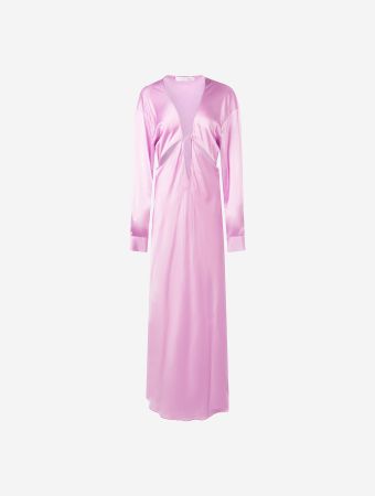 Christopher Esber Pink Tourmaline Triquetra Front Tie Shirt Maxi Dress