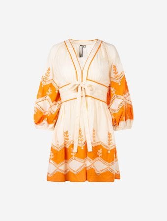Scarlett Poppies Vibrant Rust Randi Mini Dress