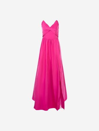 Marchesa Notte Winter Berry Strapless Maxi Gown