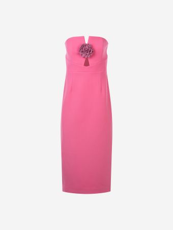 Rebecca Vallance Rose Aubree Strapless Midi Dress