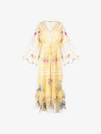 Fillyboo Lemon Shortcake Love Letter Duster Maxi Dress