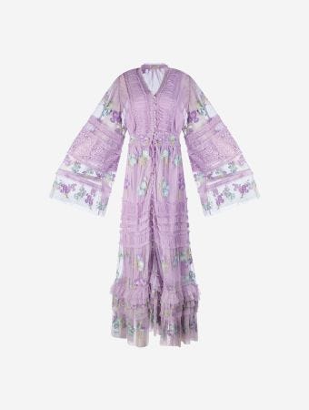 Fillyboo Lilac Love Letter Duster Maxi Dress