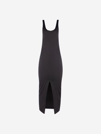 Good American Black T-Shirt Wrap Mini Dress