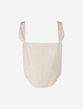 Good American Putty Pencil Stripe Stripe Poplin Corcet Top