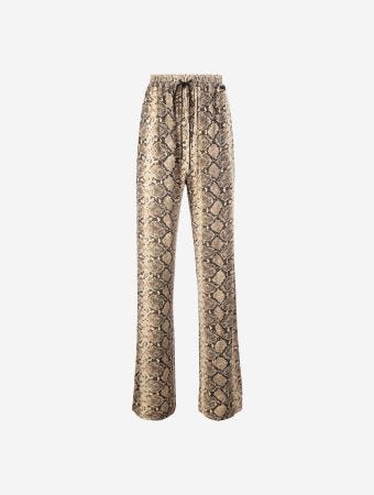 Marine Serre Grege Python Printed Draped Jersey Drawstring Trousers