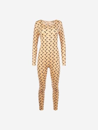 Marine Serre Tan Moon Printed Jersey Catsuit