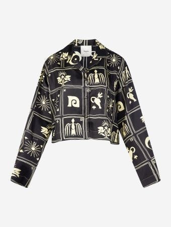 Nanushka Folk Art Black Vally Shirt