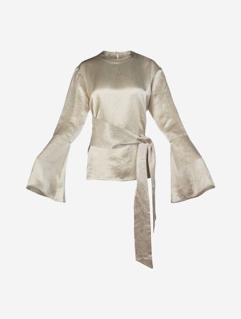 Nanushka Ecru Ilone Blouse