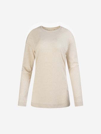 Rethinkit Soft Beige Melange Merci Wide Rib Long T Shirt