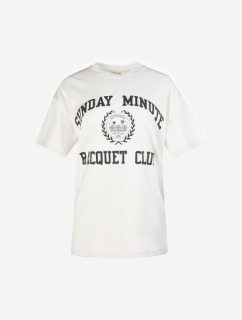 Sunday Minute White Oversized Collegiate T Shirt
