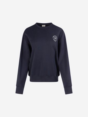 Sunday Minute Navy Logo Crewneck Sweatshirt