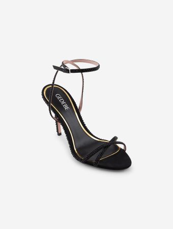 Gedebe Satin Nero Charlize Heels