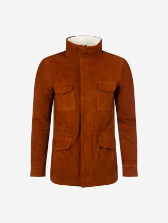 Goz Fur Suede Tan Leather Jacket