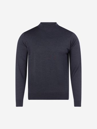 John Smedley Hepburn Smoke Pullover Mock Turtle Neck Long Sleeve Knitwear