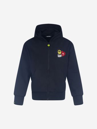 Barrow Nero Black Zip Hoodie Unisex