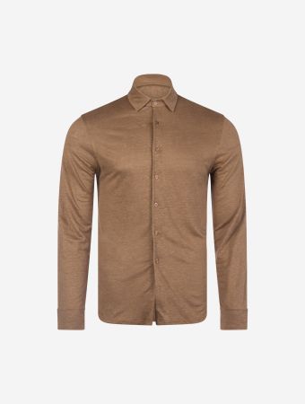 The Resort Co Camel Linen Jersey Shirt