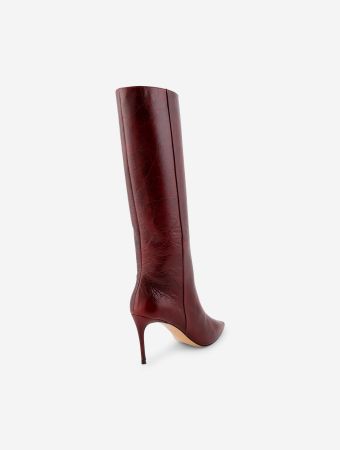 Black Suede Studio Rust Crinkle Pointed Toe Knee-High Boots