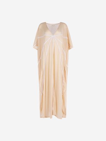 Pitusa Ecru Braided Front Kaftan