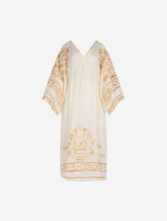 Greek Archaic Kori Natural Gold Dress