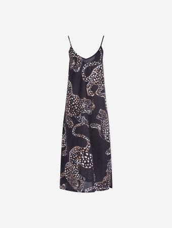 Desmond & Dempsey Navy Womens Jag Print Slip Nightie