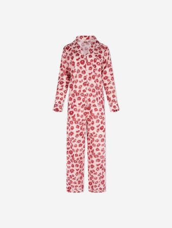 Desmond & Dempsey Pink Red Chamomile Womens Long Set